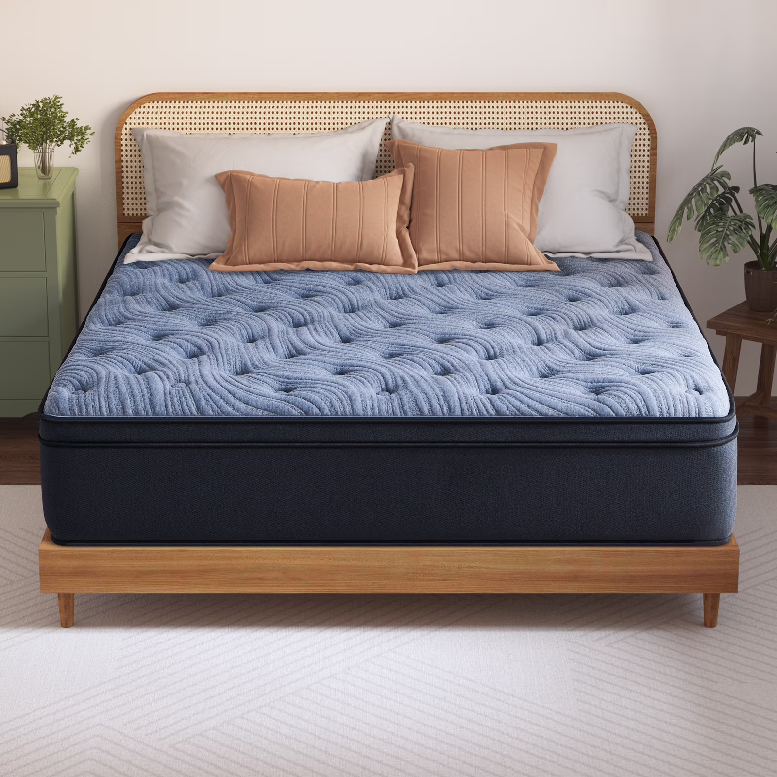 Queen Mattress, JIAVA 12 inch Hybrid Mattress Medium Firm Innerspring Mattress in a Box